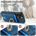 thumbnail image 6 of Dteck for iPhone 14 Pro Case, 2 in 1 Magnetic Wallet with Phone Grip, Compatible with MagSafe, Detachable Premium PU Leather Magnetic Case with Card Slots Ring Holder,Blue, 6 of 9