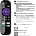 thumbnail image 2 of Control remoto de repuesto JVC RC440 Roku con teclas para canales de Netflix, ESPN, Hulu y Roku. Compatible con todos los televisores JVC Roku: LT55MAW595, LT49MAW598, LT65MAW595,, 2 of 4