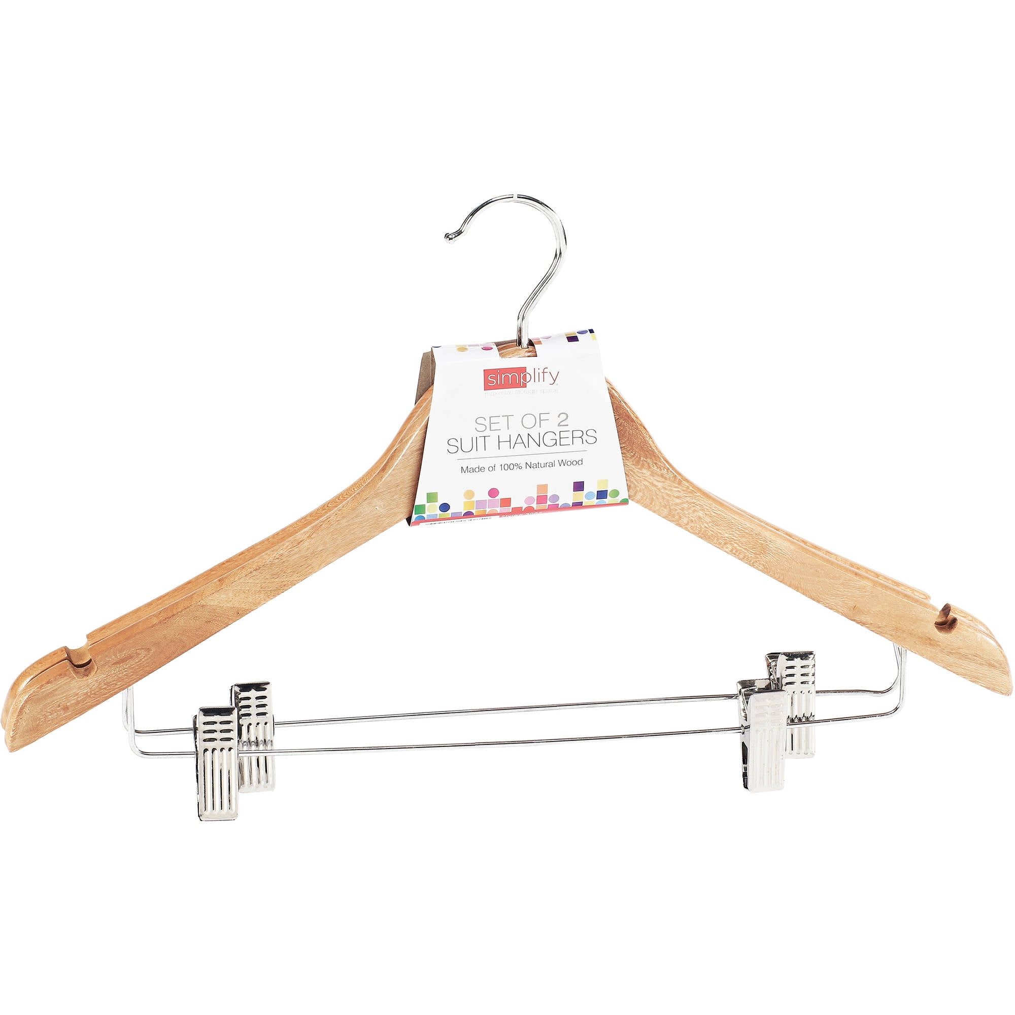 Whitmor, GRADE A Natural Wood Slack Hangers Set of 5, 9