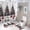 Checkered Christmas Trees Pine Trees 3, variant on Bathroom Rugs Sets 4 Piece with Shower Curtain, Christmas Tree Plaid Pattern Printed on Bathroom Decor and Accessories, Great for Master Bath Beach House Modern Home, 72 x 72 inches