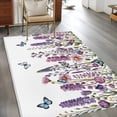 thumbnail image 4 of Area Rug for Living Room, Purple Flowers Non-Slip Indoor Large Carpet for Bedroom/Dining Room, Spring Butterflies Lavender Daisy Botanical Washable Low-Profile Rectangle Floor Runner Rugs - 4 x 6 Ft, 4 of 7