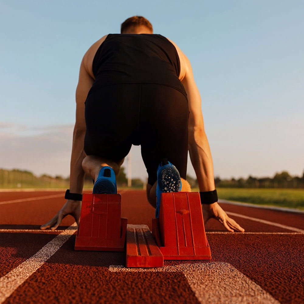 AMBER Durable Rubber Starting Blocks - Premium Track & Field Indoor Starting Block Set (1 Pair) for Enhanced Performance