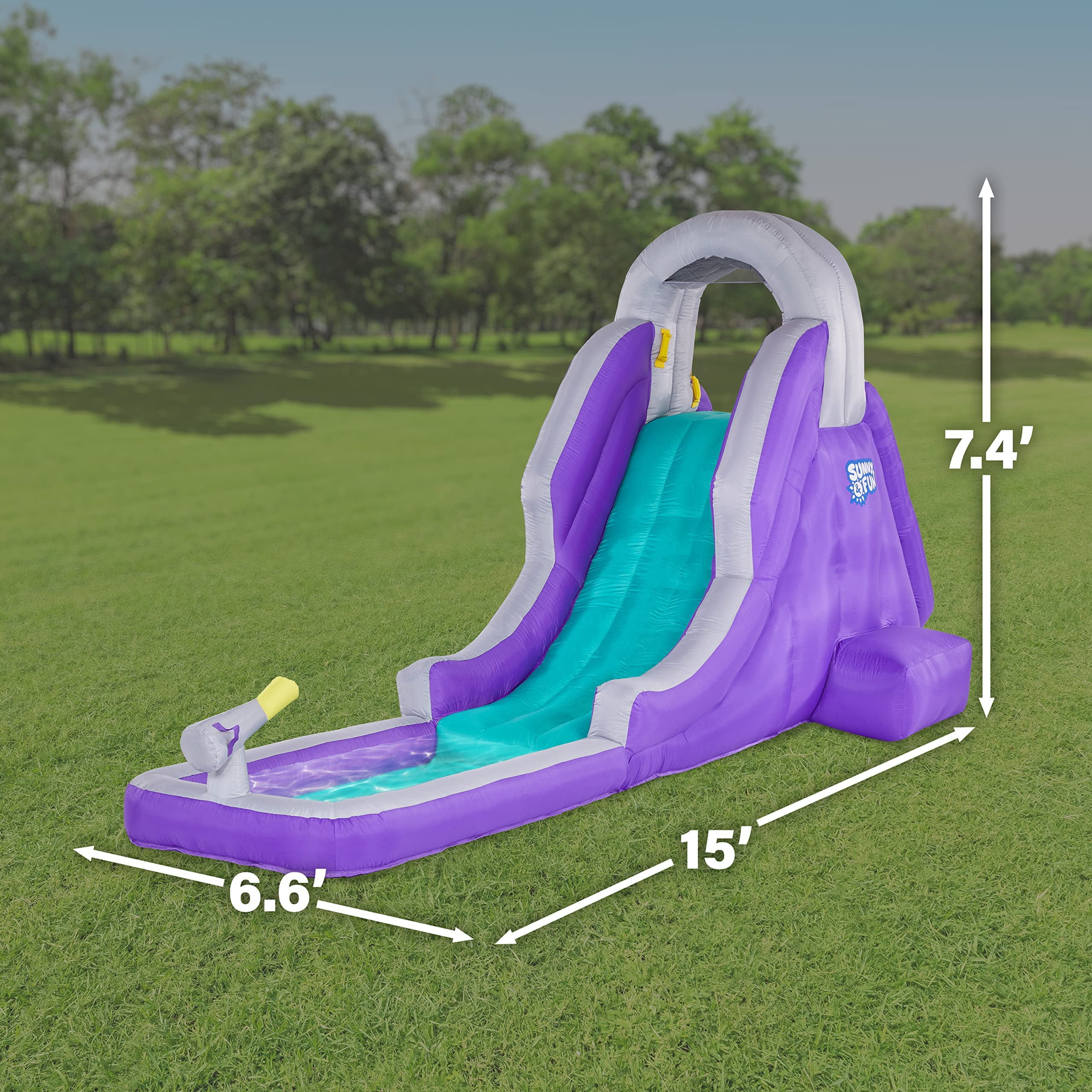 Sunny & Fun Inflatable Water Slide & Blow up Pool, Kids Water Park