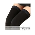 thumbnail image 4 of Gustave 2 Pairs Fleece Lined Thigh High Socks for Women Winter Warm Knee High Stocking Trouser Socks Stretchy Thick Long Boot Socks Leg Warmers "Black & Skin", 4 of 7