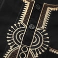 thumbnail image 4 of Fewfanhot Men's Embroidered Short Sleeve Muslim Thobe, Black Traditional Islamic Jubba Kaftan Robe with Pockets, S-2XL, 4 of 8