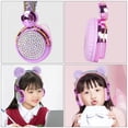 thumbnail image 4 of Adorable Purple Children Headset with Rhinestone Glitter Furry Ball for Music Listening ABS Material 85DB Volume Control, 4 of 9