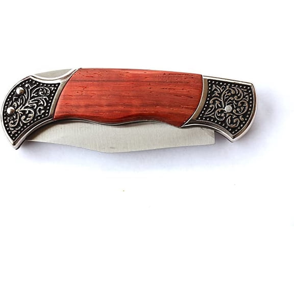 Gifts Infinity Rosewood Deco Grip Pocket Knife - Folding Hunting Knife Gift