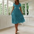 thumbnail image 2 of Vestido casual SCZ Estampado floral Cuello cuadrado Azul XL, 2 of 3