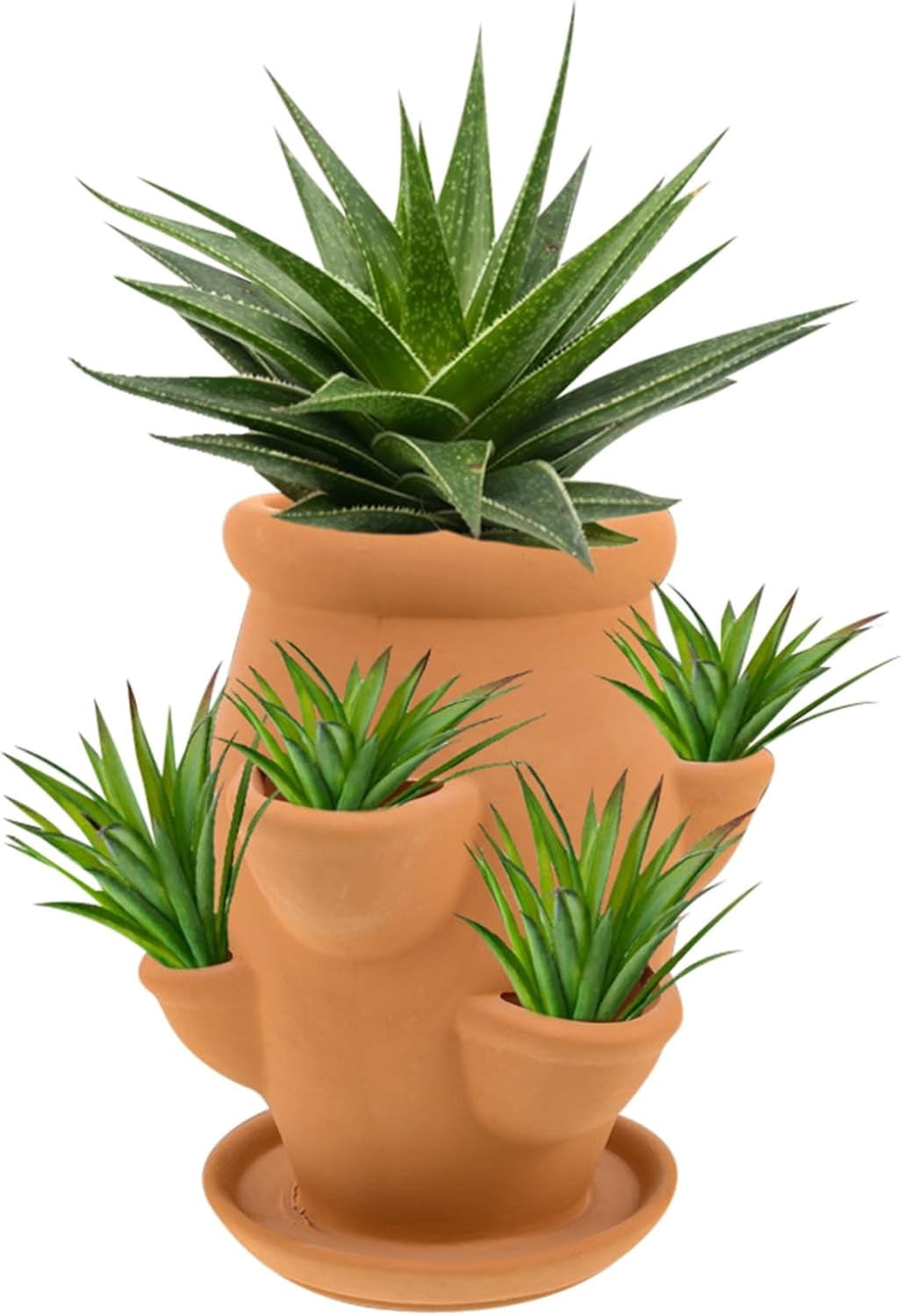 ABCISI Strawberry Tower Planter Succulent Pot for Use Versatile Planter for Flowers Succulents and Strawberries Aesthetic Terracotta Design