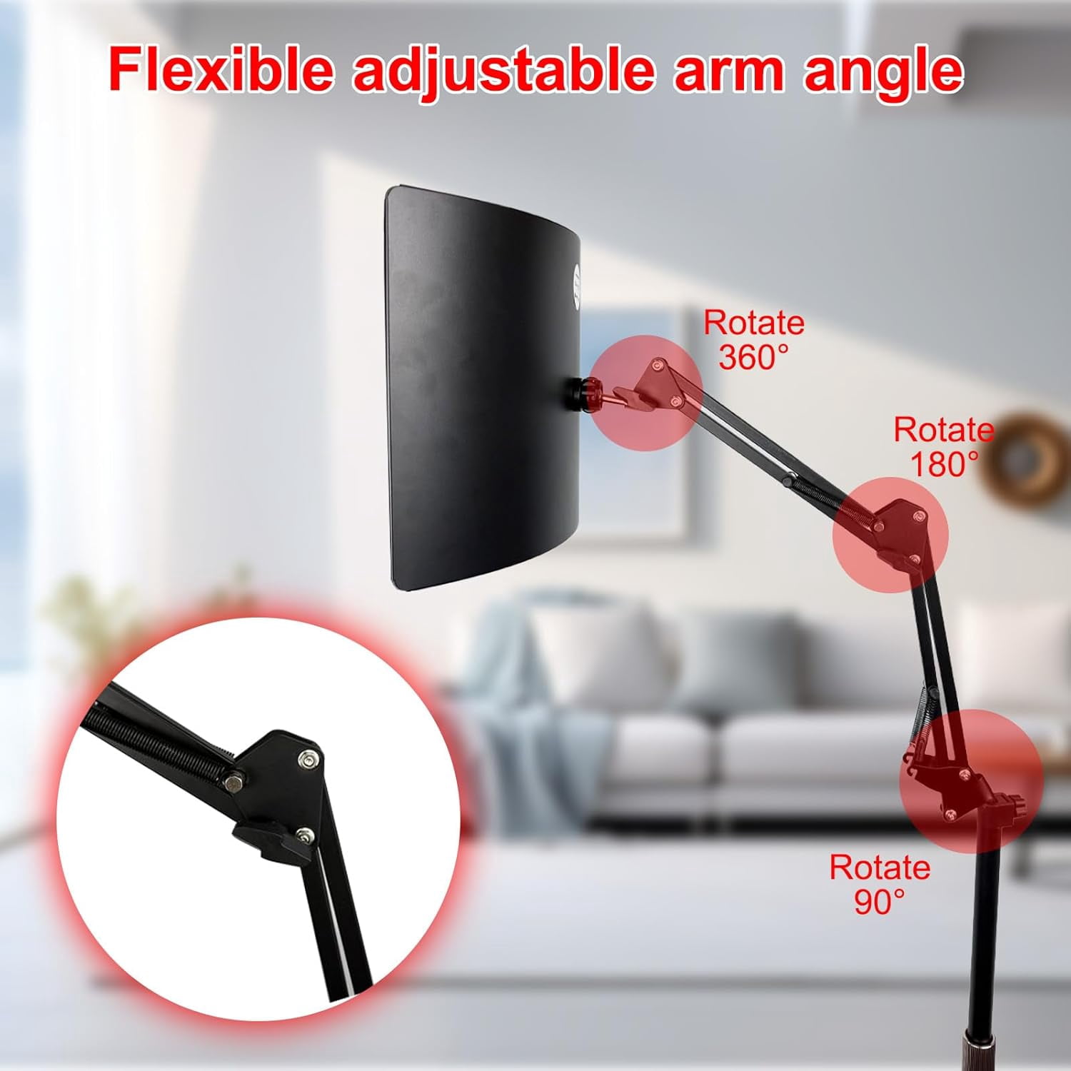 Red & Infrared Light Panel with Floor Stand, Fully Adjustable System for At-Home Relaxation and Full Body Revitalization