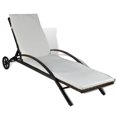 thumbnail image 2 of vidaXL Sun Lounger with Cushion & Wheels Poly Rattan Brown, 2 of 5