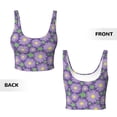 thumbnail image 5 of Xecao Daisies Flowers for Sports Bra with Removable Pads, Crop Tank Top Design, Women's Longline Sports Bra - Non-Wired - Large, 5 of 9