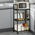 thumbnail image 4 of Kchsji Kitchen Storage Rack Microwave Organizer Shelving Unit, 3 Tier Freestanding Storage Shelf With Wheels, Space Saving Countertop Organizer For Kitchen Balcony Living Room Decor, 4 of 8