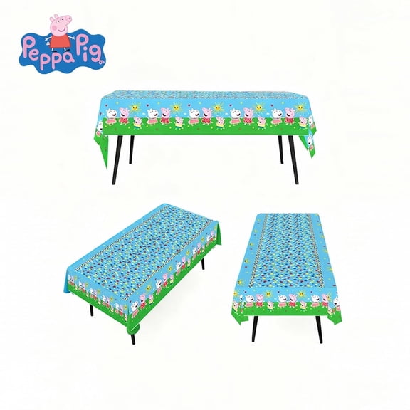 3PCS Peppaa Pig Paper Tablecloth Set Decorative Disposable Table Covers Eco-Friendly Paper Tablecloths for Home Gatherings Dining Events Holiday Celebrations