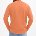 thumbnail image 5 of Dwellite Mens Long Sleeve Shirts Fashion Crew Neck T-Shirts Classic Basic Casual Plain Soft Tee Shirts Saffron 2XL, 5 of 9