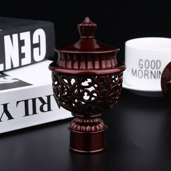 OULII 6Pcs Retro Design Window Curtain Rod End Cap Red Fittings for Interior Designers Bedroom