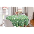 thumbnail image 1 of Abstract Round Tablecloth, Hand Drawn Brushstroke Paints Polka Dots Children Cheerful Kids, Circle Table Cloth Cover for Dining Room Kitchen Decor, 60", Sea Green Pale Pink, by Ambesonne, 1 of 1