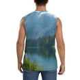thumbnail image 4 of Fotbe Majestic Deer Mountain Lake Men's Camiseta sin Mangas Estampada para Hombres, Playera Casual para Gimnasio, Entrenamiento, Playa-X-Large, 4 of 7