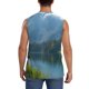 thumbnail image 4 of Fotbe Majestic Deer Mountain Lake Men's Camiseta sin Mangas Estampada para Hombres, Playera Casual para Gimnasio, Entrenamiento, Playa-Large, 4 of 7