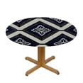 thumbnail image 3 of WYYP Diamond Pattern Round Tablecloth - Outdoor Picnic Camping and Indoor Kitchen Dining Party Table Decoration - 100% Polyester Fiber White, 3 of 8