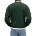 thumbnail image 3 of Dwelliawo Sweatshirts for Men Corduroy Henley Collared Button Down Shirt Ribbed Knit Trendy Shirts Vintage Lightweight Tops Pullover Dark Green M, 3 of 3
