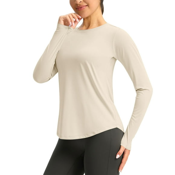 Besolor Women's Workout Tops Long Sleeve Lightweight UPF50+ UV Sun Protection Running Hiking Athletic Gym Shirts
