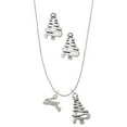 thumbnail image 1 of Delight Jewelry Leaping Rabbit Silver tone Zig Zag Christmas Tree Charm Necklace and Stud Earrings, 1 of 4