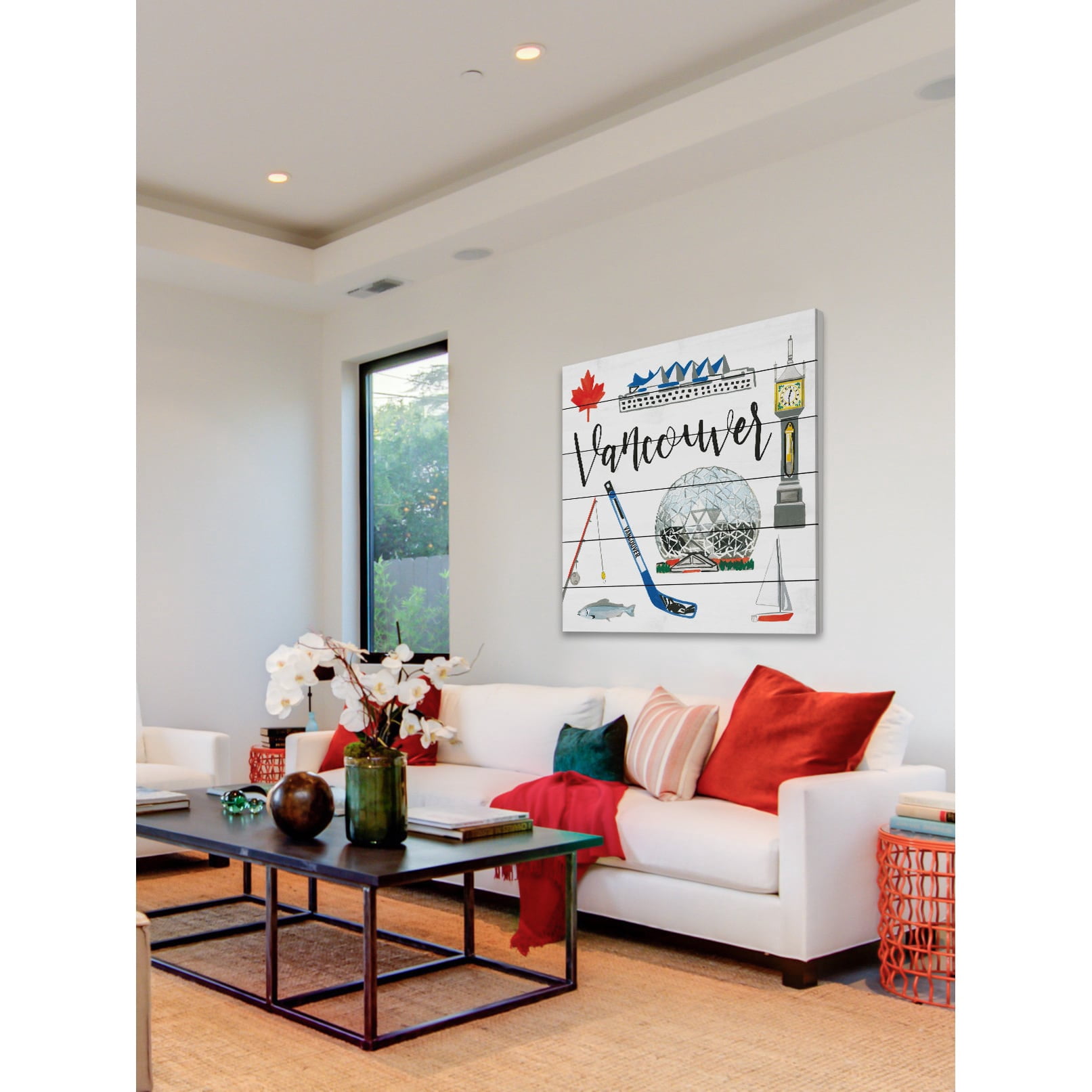 Marmont Hill "Red Maple Leaf" by Molly Rosner Painting Print on White Wood