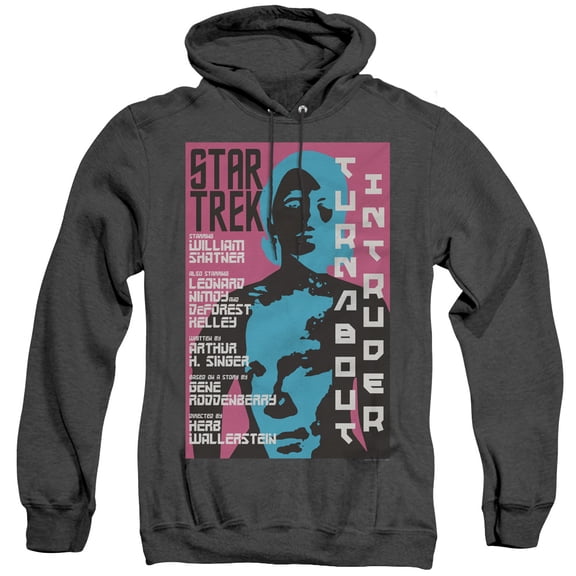 Star Trek Tos Episode 79 Adult Heather Hoodie Sweatshirt Black
