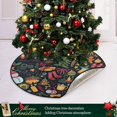 thumbnail image 6 of Coolnut Christmas Christmas Tree Mat Round Christmas Tree Stand Mat Decoration for Holiday Party Home Christmas Day Ornaments Floor Door, 28.3", 6 of 6