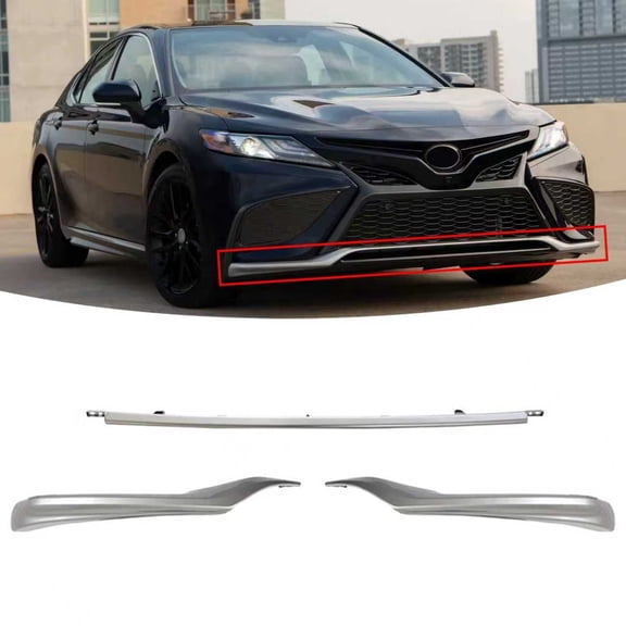 Silver Bumper Lower Grille Trim Molding Set 3pcs For 2021 2022 Camry SE/XSE