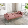 thumbnail image 6 of Timbernest Convertible Loveseat Sleeper, Upholstered Pull Out Sofa Bed for Living Room, Brush Pink Teddy, 6 of 7