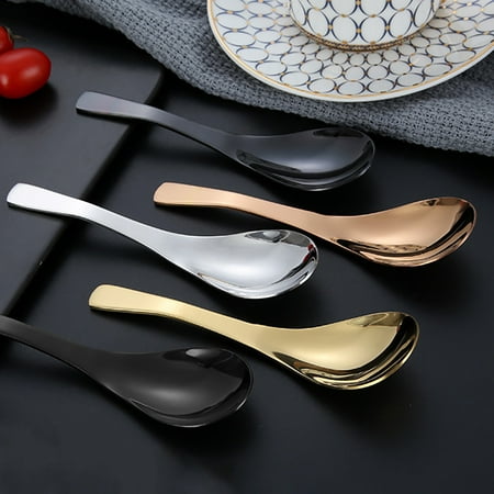 

HYDa Portable 304 Stainless Steel Thicken Handle Coffee Soup Spoon Kitchen Cutlery