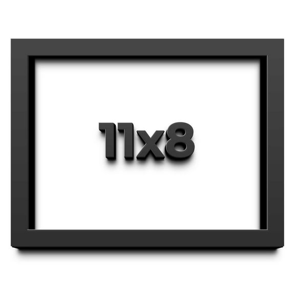 11x8 Shadow Box Frame Black | 1 inches Deep Real Wood Contemporary Shadowbox Display Frame | UV