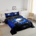 thumbnail image 3 of Erosebridal Baseball Bedding Toddler Comforter Set,Gradient Geometric Down Comforter,Blue Black,Reversible, 3 of 7