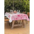 thumbnail image 2 of Outdoor Tablecloth with Umbrella Hole and Zipper, Pink Snowman Christmas Rectangle Table Cloth 54x80 Inch Waterproof Tablecloth, Xmas Balls Snowflake Picnic Table Cover for Patio Camping, 2 of 7