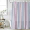 thumbnail image 6 of Polyester Fabric Colorful Striped Shower Curtain, Pink Blue Yellow Abstract Vertical Lines Waterproof Bathtub Curtain Bathroom Decor Set with Hooks 54 x 78 Inches, 6 of 6