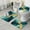 Teal Gold Marble, variant on Pink Gold Marble Pattern Bathroom Rugs Sets 3 Piece,Toilet Cover Set,Absorbent Non Slip Bathroom Mats Sets with U-Shaped Contour Rug Toilet Rug Set