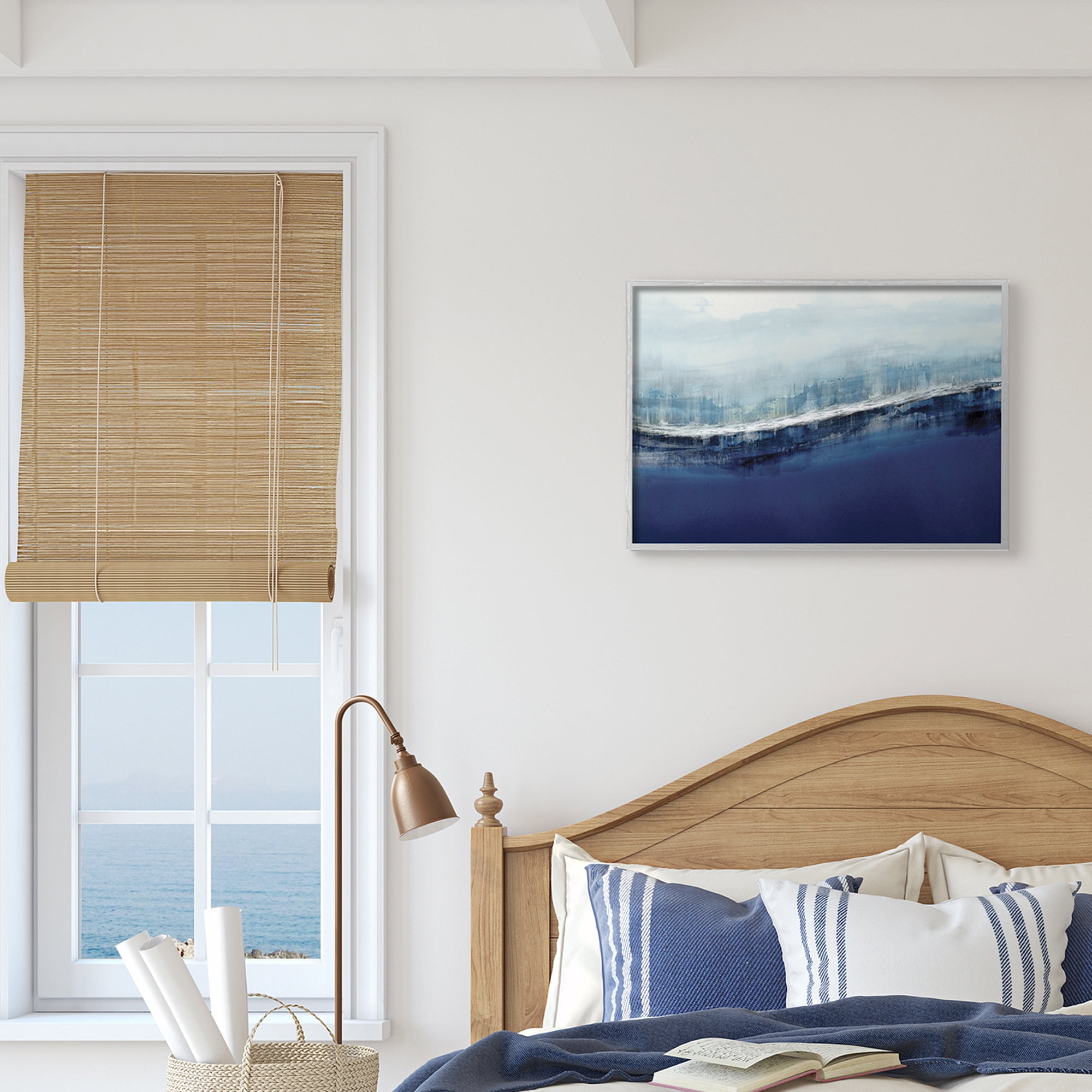 Stupell Industries Abstract Ocean Waves Blue Stormy Sky ,16 x 20,Designed by Jake Messina