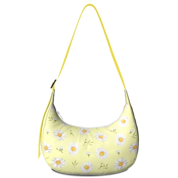 Sac à Bandoulière Mode pour Femmes – Spacieux et Léger, Imprimé Marguerite Bohème Rustique, Sac à Main Floral Vintage Coloré