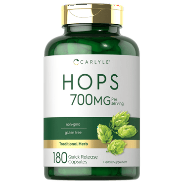 Hops Supplement | 700mg | 180 Capsules for Men and Women | by Carlyle