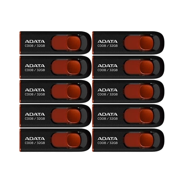Unidad Flash USB ADATA C008 32GB USB 2.0 Retráctil Paquete de 10