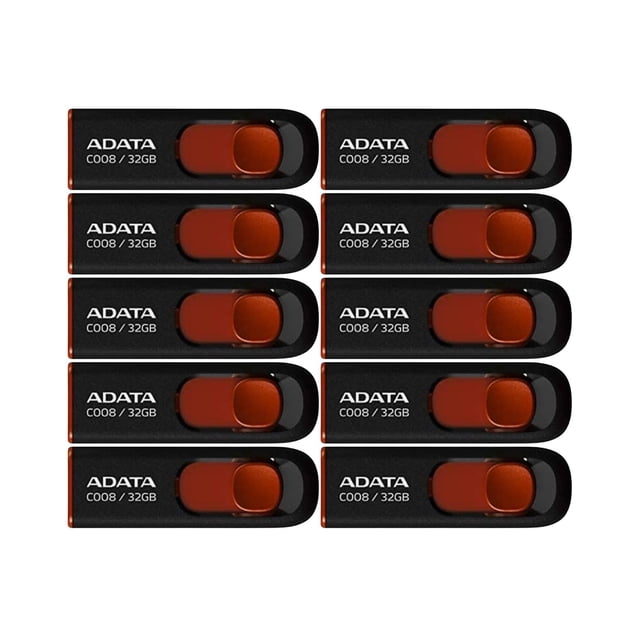 Unidad Flash USB ADATA C008 32GB USB 2.0 Retráctil Paquete de 10