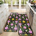 thumbnail image 4 of Kitchen Rugs Sets Of 2,Pioneer Flower Floral Print Pattern Anti Fatigue Kitchen Mat Rugs Non Slip Washable,Decorative Kitchen Floor Mats for Kitchen,Sink,Laundry,17X47 Inch, 4 of 5