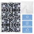 thumbnail image 5 of Black Blue Floral Kitchen Towels Set of 2, Water Absorbent Dish Towel, Vintage Pastoral Botanical Leaves Decorative Hand Towels - Quick Drying Cloth for Cooking Baking, 18x28 Inch, 5 of 8