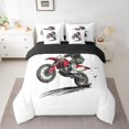 thumbnail image 2 of jejeloiu Extreme Speed Sport 7-Piece Twin Bedding Sets,Red Motorcycle Bedding Comforter Set For Boys Teens Reversible, 2 of 8