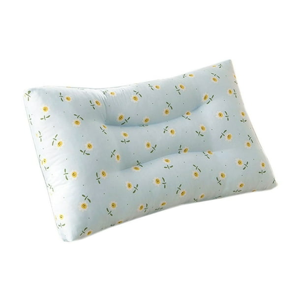 Almohada de algodón con soporte para el cuello,suave y transpirable,con forma ergonómica y estampado floral,ideal para el hogar y el dormitorio.Lavable a máquina.