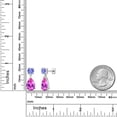 thumbnail image 3 of Gem Stone King 925 Sterling Silver Pink Created Sapphire and Blue Tanzanite Earrings for Women | 9.06 Cttw | Gemstone September Birthstone | Pear Shape 12X8MM, 3 of 4