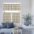 thumbnail image 6 of 3 Piece Kitchen Curtains and Valances Set Linen Buffalo Check Cafe Curtains 36 Inch Length Retro Black Lines Grid Pattern Valance & Tier Curtain for Living Room Bedroom Small Window 54"x18"+27"x36"*2, 6 of 6
