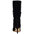thumbnail image 3 of NINE WEST Womens Black Ruched Mycki Pointy Toe Stiletto Zip-Up Leather Dress Boots 7 M, 3 of 4